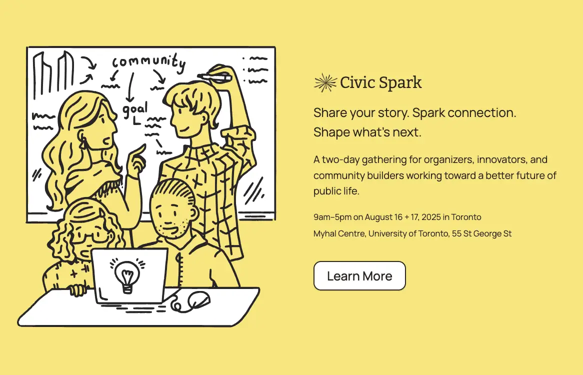 Screenshot of the Civic Spark Toronto conference website